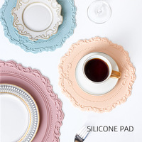 Set de table coréen en silicone avec dentelle, isolant thermique, gaufré, anti-brûlure, résistant aux hautes températures