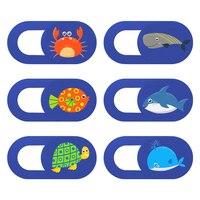 Couverture de webcam d'animaux marins de dessin animé-Protecteur de caméra amusant et ludique, téléphone portable/ordinateur portable/ordinateur avec logo personnalisé Oem