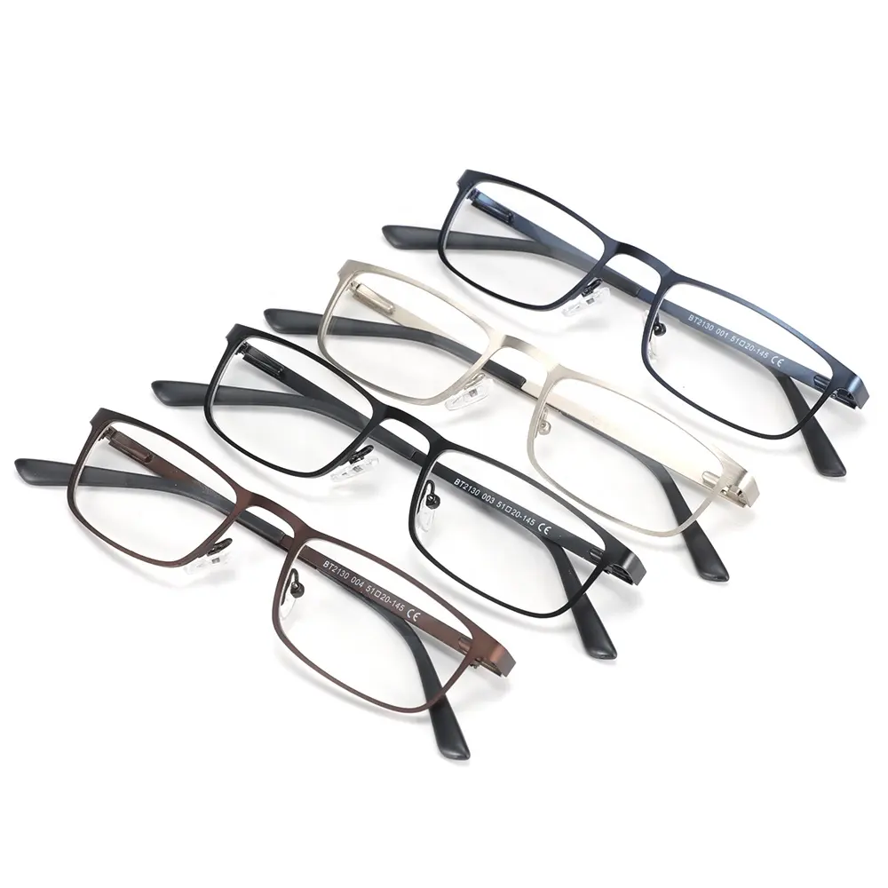 نموذج جديد النظارات الطبية الفولاذ المقاوم للصدأ الربيع المفصلي الرياضة إطارات نظارات بصرية معدنية للرجال