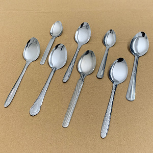 Juego de Cucharas de Postre Portátiles de Acero Inoxidable con Diseño Asiático, Ligeras, Plateadas, con Mango Estampado, Venta al por Mayor - Product Image 2
