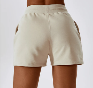 Pantaloni corti sportivi con coulisse e grembiuli in vita alla moda pantaloni da salotto in tinta unita pantaloni da <span class=keywords><strong>donna</strong></span> con tasche - Product Image 3