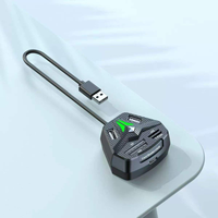 HUB USB con Lector de Tarjetas, 2 Puertos USB 2.0 + 1 Tipo-C, Compatible con SD/MS/TF/M2, Cable de 60 cm, 480 Mbps, Compatible con Windows, Mac, Linux
