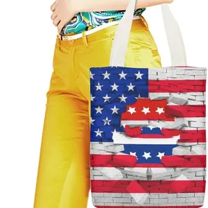 Venda quente Personalize sacola de lona americana sacola de lona sacolas para mulheres mercado de fornecimento