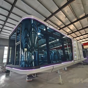 Cabine de bureau contemporaine avec structure en aluminium, forme ovale, éclairage LED, espace de travail mobile autonome - Product Image 1