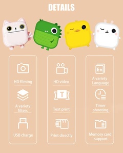 Yuniq macchina fotografica a stampa istantanea per i bambini <span class=keywords><strong>con</strong></span> disegni di animali carini stampa di testo termico HD <span class=keywords><strong>foto</strong></span> Video Multi lingua divertente giocattolo M2 - Product Image 6