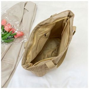 Bolso de Mano Casual de Lujo para el Verano, Bolso de Rafia Tejida a Crochet para Mujer, para la Playa o Vacaciones - Product Image 2