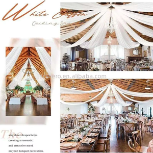Cortinas de Techo Blancas Elegantes y Románticas para Bodas, 5x10 Pies, Tamaño Personalizable, Tela de Chifón Transparente, Panel de Tul para Fiestas, Arco, Escenario - Product Image 4