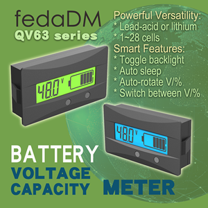 LCD kỹ thuật số vôn kế điện áp Meter Tester axit chì LiFePO4 pin Lithium 12V/24V/36V/48V Chỉ số công suất xe xe máy - Product Image 4