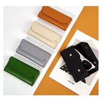 Étui à lunettes en cuir PU de haute qualité, sac à lunettes de soleil exquis à bords huilés, étui à lunettes en cuir PU épais avec fermeture magnétique
