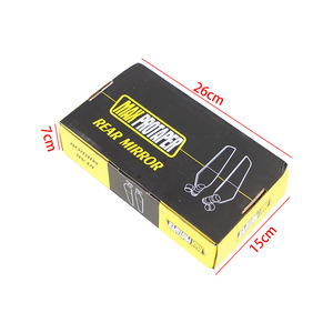Rétroviseur de moto avec lames coupe-vent, noir, plat, 20cm, pour Yamaha Honda Suzuki Kawasaki Street Bike Upgrade - Product Image 4