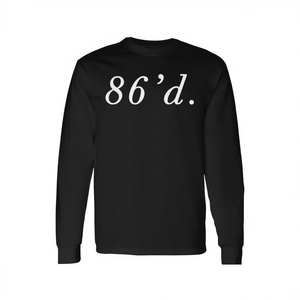 T-shirt à manches longues 86'd, design Chef Restaurant Slang, noir, vêtements unisexes - Product Image 2