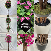 Plantes Artificielles en Gros - Bonsaï Bougainvillier Réaliste, Faux Arbre à Fleurs Vertes dans des Pots Élégants pour la Décoration Maison et Bureau