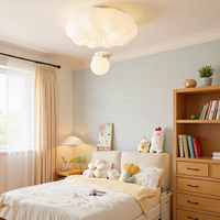 Lampu Langit-langit Beruang Awan Krim LED Akrilik Modern untuk Kamar Tidur dan Kamar Anak-Anak - Pencahayaan Spektrum Penuh Ramah Mata