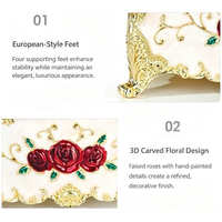 Boîte à mouchoirs de luxe européenne multi-styles en ABS |   Étui de décoration de bureau en forme de rose en relief 3D |   Organisateur de mouchoirs pour hôtel, KTV, villa, bar