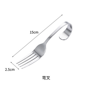 DFK02 Cuchara de Acero Inoxidable Creativa para Mariscos, Cuchara para Degustación con Mango Curvo, Cuchara para Servir, Cuchara para Helado - Product Image 5