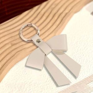 PU Leather Bow Keychain for Car Keys Elegant <b>Cute</b> Bow <b>Keyring</b> Accessory <b>Cute</b> Bow Bag Pendant - Product Image 2