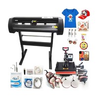 Plóter de Corte de Vinilo de 720 mm (25 Pulgadas) y Máquina de Prensado Térmico 8 en 1 para Impresión de Camisetas