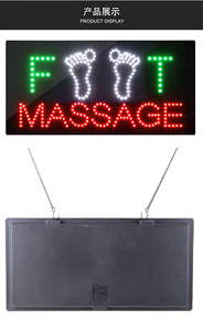 Salon <span class=keywords><strong>de</strong></span> <span class=keywords><strong>Massage</strong></span> des pieds intérieur suspendu 12*24 pouces signe <span class=keywords><strong>de</strong></span> <span class=keywords><strong>Massage</strong></span> LED super lumineux, signe ouvert d'animation clignotant Led, signe <span class=keywords><strong>de</strong></span> lumière LED - Product Image 3