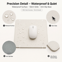 Tapis de souris en caoutchouc avec base antidérapante, surface lisse, tapis de bureau durable pour le jeu et le bureau