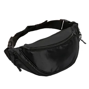 Schwarze tragbare Hüft-Umhängetasche im Dumpling-Stil mit Griff und Motorrad-Rückgurt für Fahrer - Product Image 1