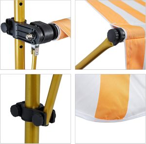 Auvents en polyester enduit de PU résistant aux UV, manivelle extensible, pinces de cadre en acier réglables, aucun perçage requis, commande - Product Image 5