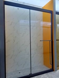 Gun gris acier inoxydable verre trempé cabine de douche salle de bain douche en verre <span class=keywords><strong>porte</strong></span> en verre dépoli - Product Image 5