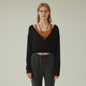 SUHE TS-004 Top de Yoga con Cuello Cruzado, Manga Larga, Asimétrico, para Mujer, Ropa Deportiva, Blanco, Negro, Gris, Gris Pizarra HN72 - Product Image 5