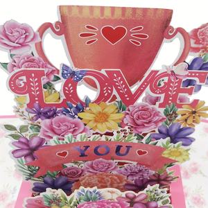 Tarjeta de Felicitación 3D Pop-up Cuadrada Hecha a Mano con Papel Decorativo para Cumpleaños, San Valentín, Celebraciones de Amor, Diseño Plegable Único y Personalizado - Product Image 4