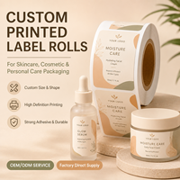 Étiquettes personnalisées pour soins de la peau, autocollants circulaires transparents en PET amovibles pour pots de sérum et crème, anti-humidité, étiquette privée, autocollant longue durée
