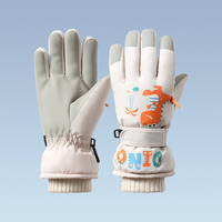 5-10 ans garçons et Girs dessin animé dinosaure imperméable coupe-vent hiver Ski gants pour enfants