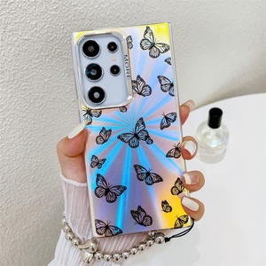 Funda para Teléfono con Diseño de Mariposa Degradada y Brazalete Plateado para Samsung Galaxy S25 S24 S23 Ultra A15 A25 A35 A55 A54 A14 A34 - Product Image 3