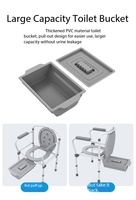 Chaise de toilette mobile en acier au carbone avec accoudoirs pour la sécurité dans la salle de bain, siège de toilette pliable avec cadre