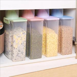 Récipient hermétique transparent à clipser pour céréales entières et nourriture pour chiens, conteneur de stockage anti-humidité avec tasses doseuses - Product Image 1