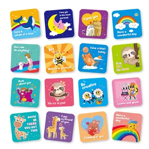 बच्चों के लिए नए 60 पीस लंच बॉक्स नोट्स, लड़कों और लड़कियों के लिए प्यारे प्रेरक और प्रेरणादायक विचार वाले लंच बॉक्स कार्ड