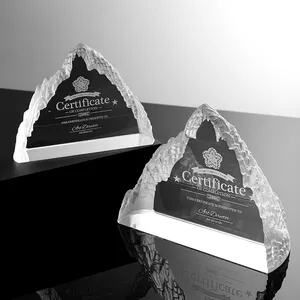 Ijsberg Kristallen Trofee Medaille Creatieve Aangepaste Gravure Wedstrijd Uitstekende Werknemer Bergtop Souvenir Voor Reizen - Product Image 5