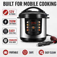 Cuisinière électrique portable 12V DC 350W pour voiture, camion, camping-car, camping, avec menu intelligent, panneau numérique, pour riz, soupe, ragoût