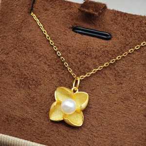 Collier pendentif minimaliste en argent 925 plaqué or UM Jewelry, perle d'eau douce naturelle, unisexe, mariage, fiançailles, fête - Product Image 4