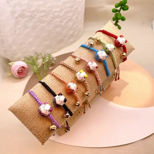 2025 nuovo braccialetto di tessitura del gatto in ceramica del piccolo cartone animato alla moda del gatto <span class=keywords><strong>della</strong></span> <span class=keywords><strong>fortuna</strong></span> fatto a mano tessere braccialetto dello studente - Product Image 2