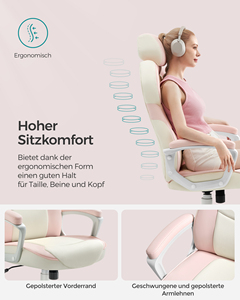 <span class=keywords><strong>SONGMICS</strong></span>, <span class=keywords><strong>silla</strong></span> ergonómica giratoria rosa para Juegos de oficina, reposacabezas ajustable de PU, <span class=keywords><strong>silla</strong></span> giratoria para juegos, <span class=keywords><strong>silla</strong></span> de oficina - Product Image 5