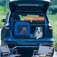Cage de transport pliable et portable pour chiens et chats, grande capacité (plus de 7 kg), pour chiens de taille moyenne/grande, utilisable en extérieur, avec poignée de transport