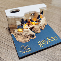 Bloc de mémo Laser 3D château de poudlard omoxhioi bloc de papier 3D artisanat Hary Potter Style Album signet Notes