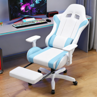 Chaise de jeu confortable pour adultes, style course, pivotante à 360°, chaise d'ordinateur avec siège en éponge haute densité, idéale pour le gaming, le travail et la sieste