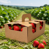 Boîte d'emballage en carton ondulé sur mesure pour poires, avec découpe et trous d'aération, en carton kraft alimentaire, carton maître pour produits frais, OEM