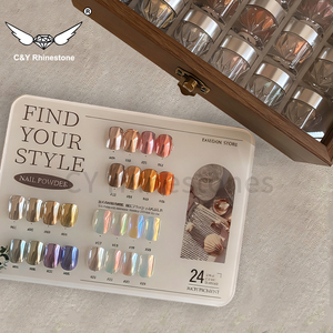 Bộ phấn phủ đa sắc cầu vồng CY Shiny Magic Mirror, phấn ngọc trai trắng đặc, hiệu ứng ánh kim UV, kim tuyến trang trí móng tay - Product Image 6