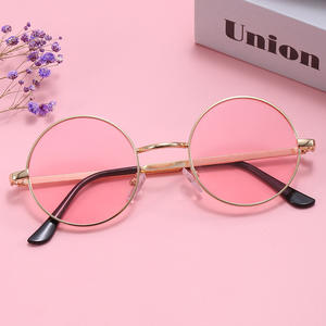 Moda Metal Marco redondo Gafas de sol Gafas doradas Marco Gafas Cadena Pierna Gafas - Product Image 3