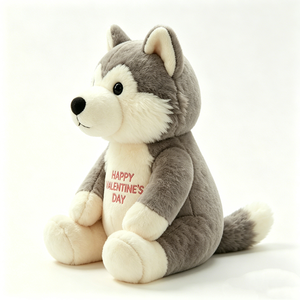 Peluche realista de husky personalizado, decoración para el hogar, muñeco de peluche de husky pequeño sentado, regalo. - Product Image 4
