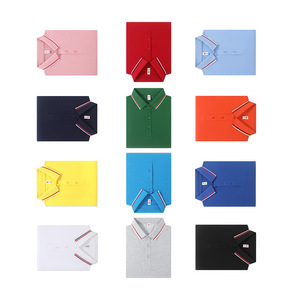 เสื้อโปโลผู้ชาย แขนสั้น ผ้าฝ้ายผสมโพลีเอสเตอร์ สำหรับฤดูร้อน ชุดทำงาน ปรับแต่งได้ ทรงเข้ารูป สีสันหลากหลาย - Product Image 1