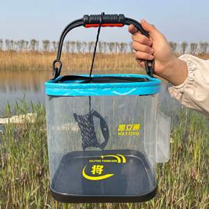 Seau de pêche pliable Kailitong en EVA 20L, sac de rangement étanche pour poissons vivants avec poignée supérieure, usage extérieur polyvalent - Product Image 4