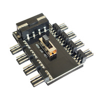 Controlador de Velocidad de Ventilador Manual de 3 Velocidades y 8 Puertos, Alimentado por SATA e IDE, para Ventiladores de Refrigeración de Chasis de PC de 3/4 Pines
