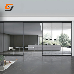 Porte coulissante suspendue en aluminium à cadre fin minimaliste GS pour l'intérieur de maisons modernes - Product Image 6